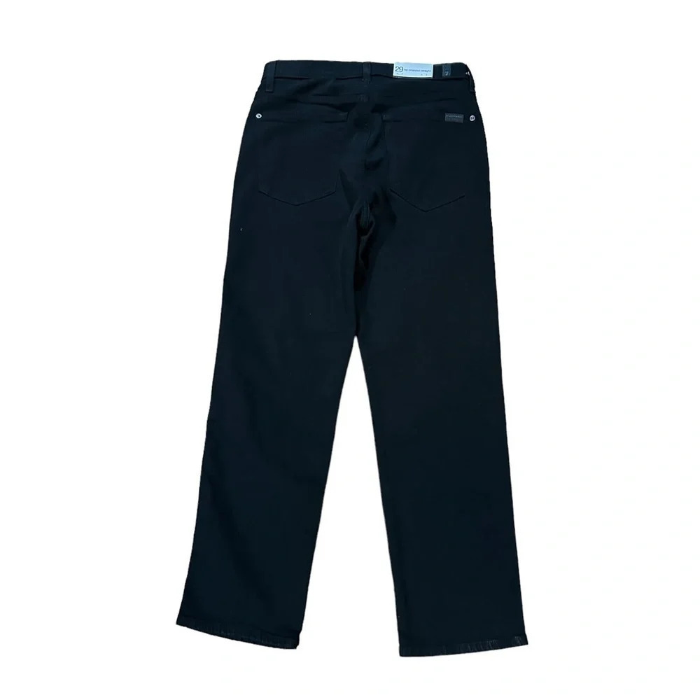 7 For All Mankind Black Cropped Wide-Leg Jeans